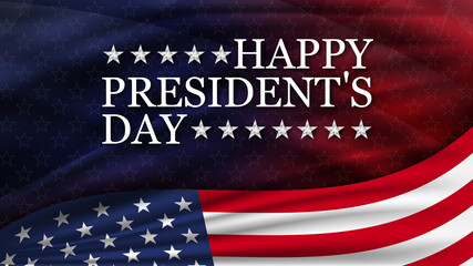 Presidents day background with national flag of United States. National holiday of the USA..