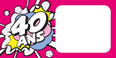 Carte anniversaire 40 ans BD CC Rose