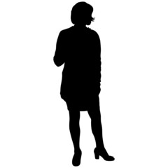 Black silhouette of a slender dancing woman