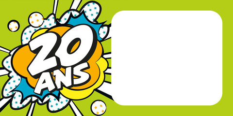Carte anniversaire 20 ans BD CC Vert