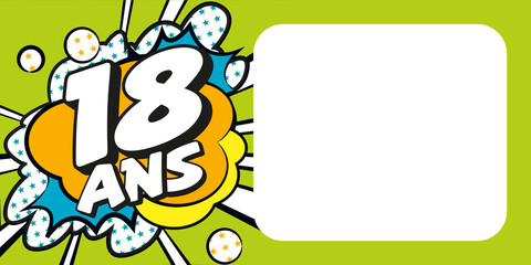 Carte anniversaire 18 ans BD CC Vert