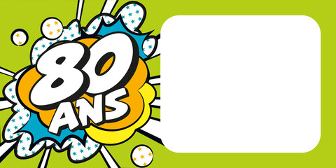 Carte anniversaire 80 ans BD CC Vert
