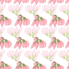 Tuinposter Magnolia seamless pattern. Romantic flower background. © Lidok_L