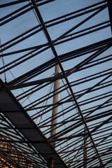 Fototapeta na wymiar Glass ceiling on a train station