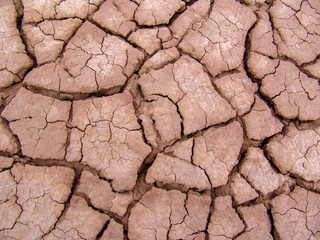 Close-up of broken and grunge texture of the arid floor