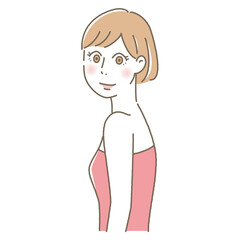 二の腕　女性　横向き　イラスト