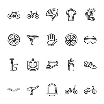 Bicycle outline icon set