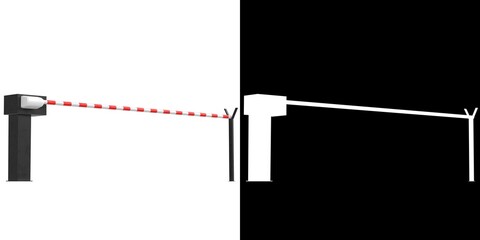 3D rendering illustration of a level crossing