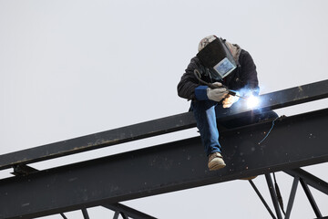 welding takes place on a construction site