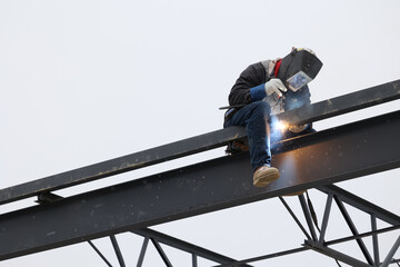 welding takes place on a construction site