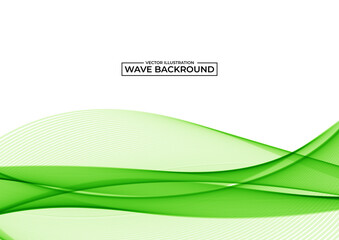 Abstract modern flowing stylish green wave in white backround. vector illustration 