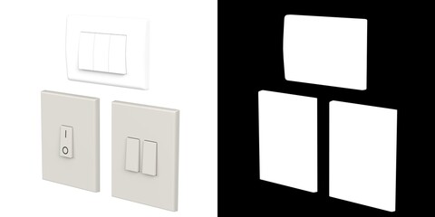 3D rendering illustration of some light switches

