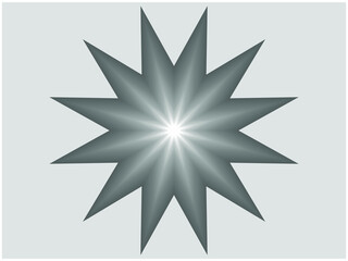 Grafika wektorowa przedstawiająca  gwiazdę z dwunastoma ramionami uzyskaną  w programie graficznym. Poprzez zastosowanie gradientów i cieni uzyskano efekt 3D.  - obrazy, fototapety, plakaty