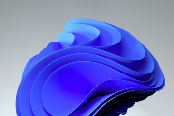 3d rendering Wavy modern shapes on a black background. abstract background.Luxurious style background or wallpaper