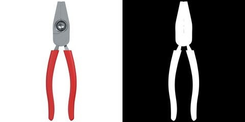 3D rendering illustration of linesmans pliers