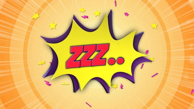 ZZZ Comic Text Animation, with Alpha Matte, Loop
