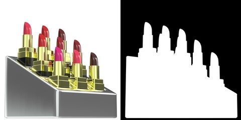 3D rendering illustration of a lipstick holder