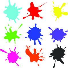 set of colorful splashes