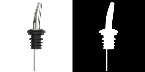 3D rendering illustration of a liquor bottle pouring spout