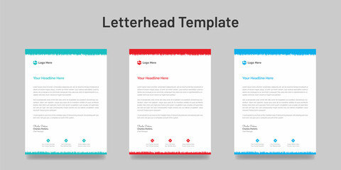 Abstract Business style letterhead template design for your Modern project Vector