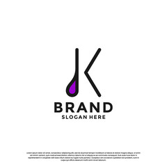 letter K with drop combination logo design inspiration