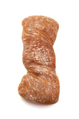 Ciabatta Italian bread, isolated on white background.