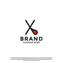 letter X with drop combination logo design inspiration