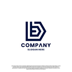 Creative letter b monogram logo design template
