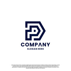 Creative letter P D monogram logo design template