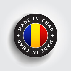 Made in Chad text emblem badge, concept background