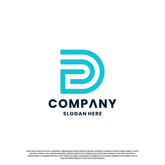 Fototapeta premium Creative letter D monogram logo design template