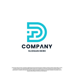 Creative letter D monogram logo design template