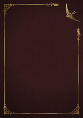 Bordeaux Letterhead with Swallow and Ornaments Embossed Gold