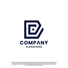 Creative letter D monogram logo design template
