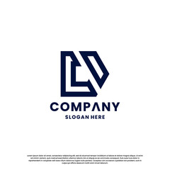 Obraz premium Creative letter D monogram logo design template