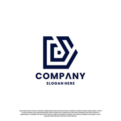 Obraz premium Creative letter D monogram logo design template