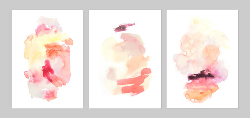 Pastel colored abstract watercolor art background, watercolor brush texture. Hand painted illustration for prints, wall art, invitation and wallpaper.