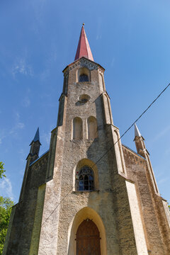 Rural lutheral church. Lihula Eliisabeti kirik. Estonia.