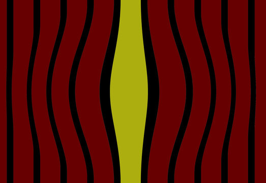 yellow light leaking through the burgundy curtain. vector image
