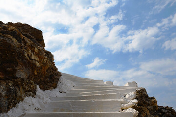 stairs to the chapel of Saint George on Telendos island (Greece, Dodecanese islands)