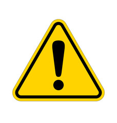 classic hazard warning sign in yellow triangle