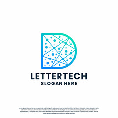 creative letter D tech, science, lab, data computing logo design for your business identity