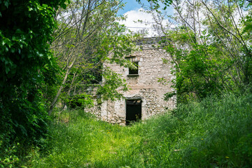 Ghost town of San Pietro Infine with his ruins, Caserta, Campania, Italy. The town was the site of The Battle of San Pietro in World War II