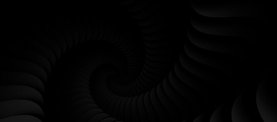 abstract background lines black hole 3d illustration.