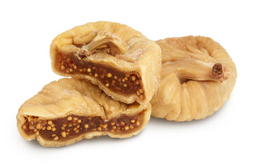 dried fig isolated on white background with clipping path and full depth of field