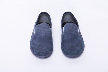 Men's Sky blue nubuck slip ons shoes