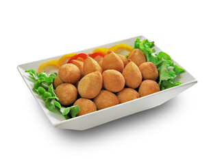 Prato de Fast Food , Prato pronto , coxinha aperitivo