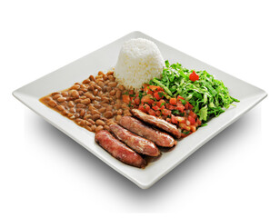 Prato Executivo, Prato pronto arroz , feijão, linguiça e salada