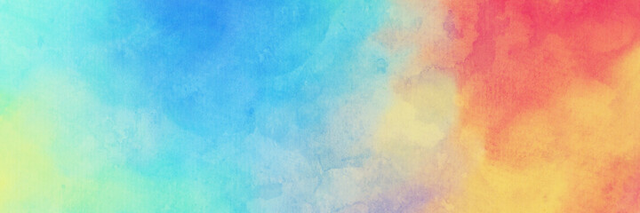 watercolor paper texture background, colorful sunset or Easter sunrise sky, blue clouds textured grunge pattern © Arlenta Apostrophe