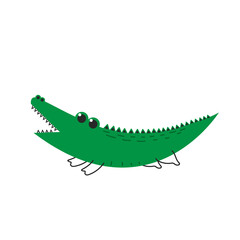 Crocodile cartoon vector. Crocodile on white background.